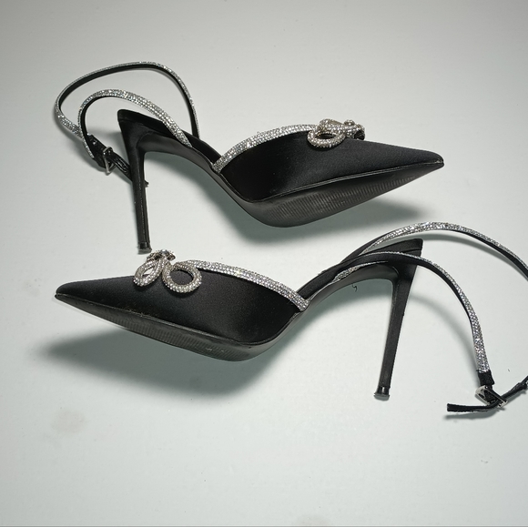 Steve Madden Viable Black with Rhinestones 4.5 inch High Heels - Picture 3 of 9